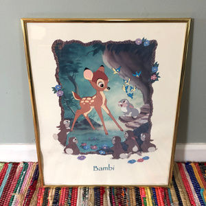 1970s Disney Bambi Movie Poster Vintage